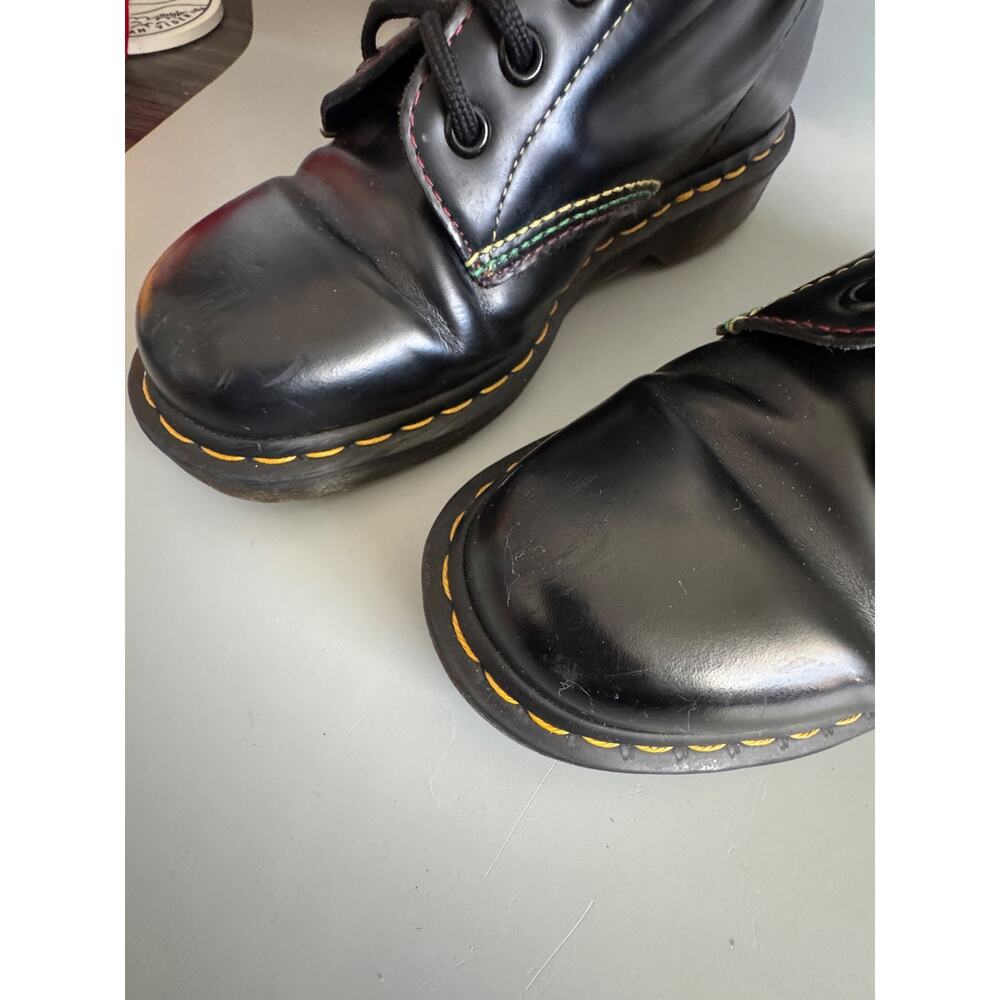 Dr. Martens 1460 Pride Rainbow Stitch Black Leather Combat Boots Women 8 Men 7 - Picture 11 of 14